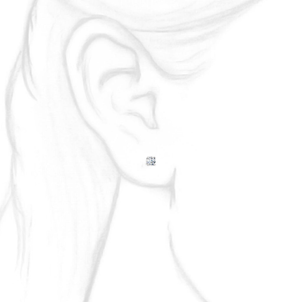 Hallie: 0.2ct Russian Ice Diamond CZ 3mm Cast Stud Earrings White Gold