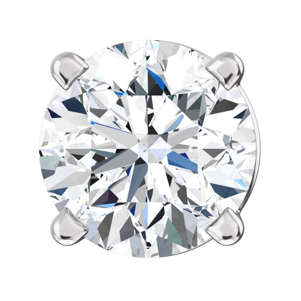 Hallie: 1.0ct Russian Ice Diamond CZ 5mm Cast Stud Earrings White Gold