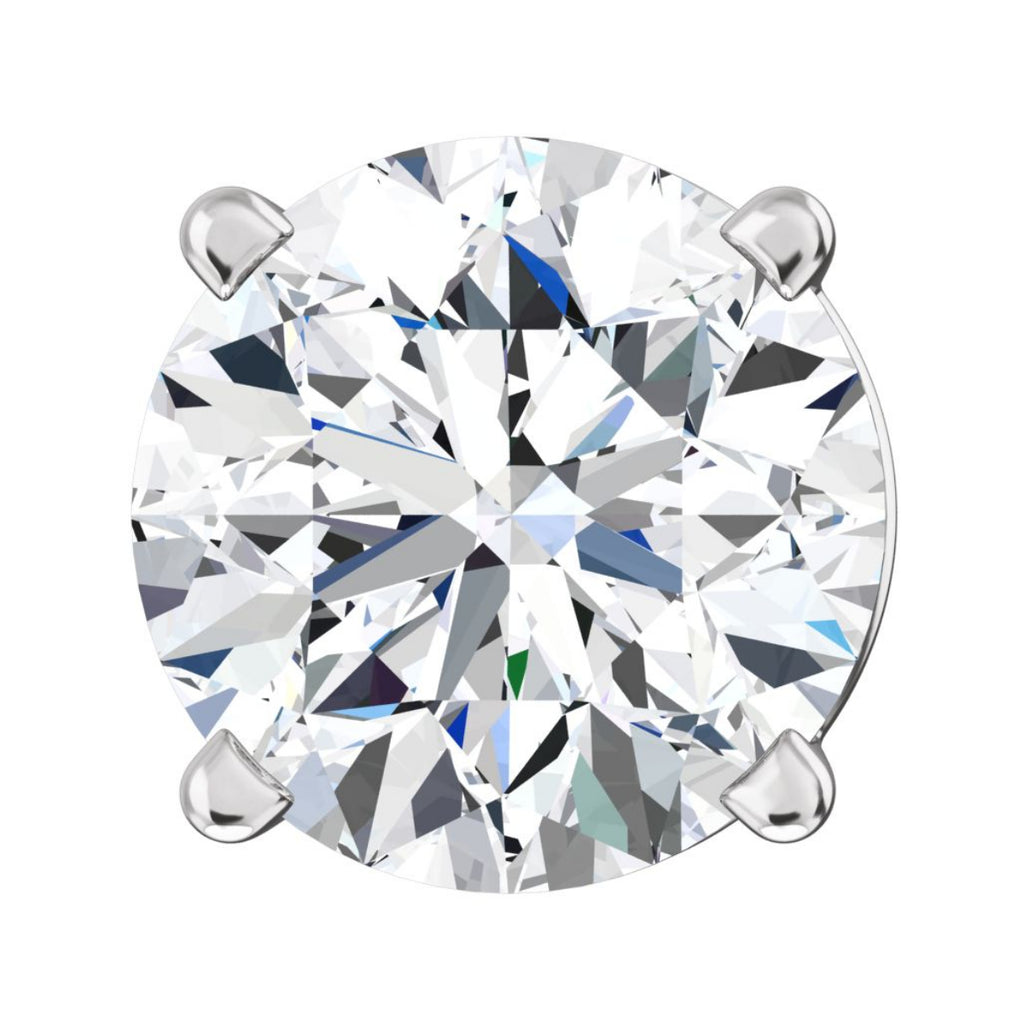 Hallie: 2.0ct Russian Ice Diamond CZ 6mm Cast Stud Earrings White Gold