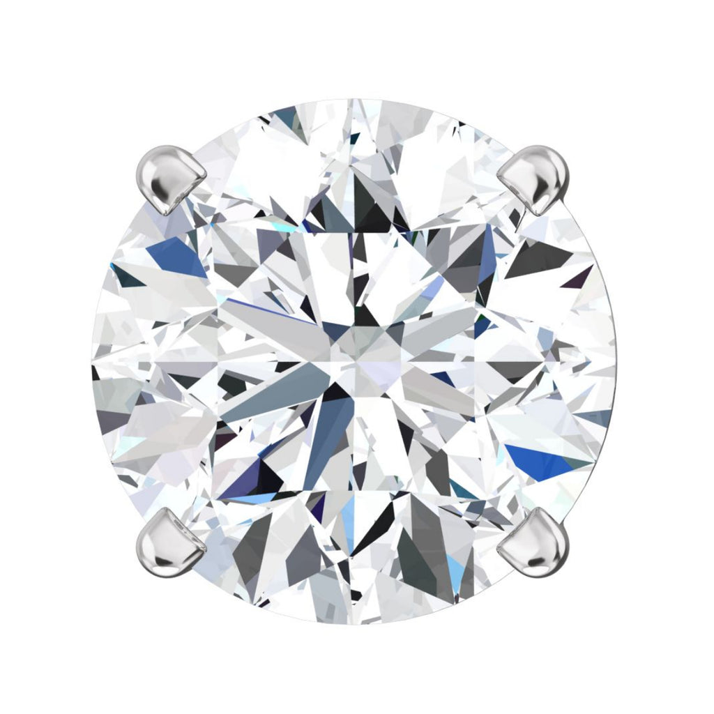 Hallie: Russian Ice Diamond CZ 7mm Cast Stud Earrings White Gold