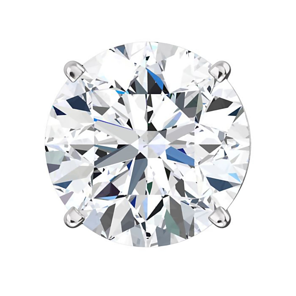 Hallie: Russian Ice Diamond CZ 10mm Cast Stud Earrings White Gold