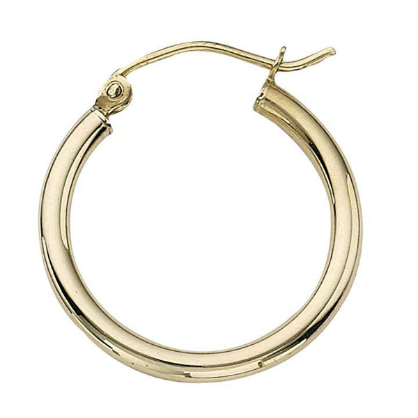 20mm x 2mm Hoop Earrings 14K Yellow Gold - Trustmark Jewelers - 