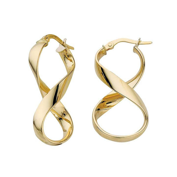 Greg Anthony Contemporary Infinity Ribbon Earrings 14K Yellow Gold - Trustmark Jewelers - Earrings