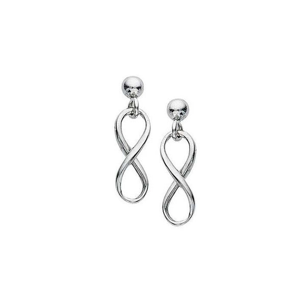 Free Hanging Infinity Dangle Drop Post Earrings 925 Sterling Silver - Trustmark Jewelers - Earrings