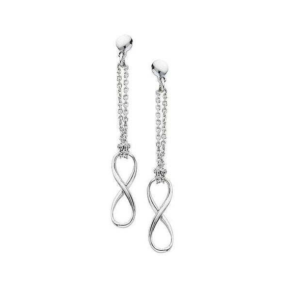 Free Hanging Infinity Chain Dangle Drop Earrings 925 Sterling Silver - Trustmark Jewelers - Earrings