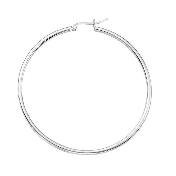 50mm Resin Filled Hoop Earrings 925 Sterling Silver - Trustmark Jewelers - Earrings