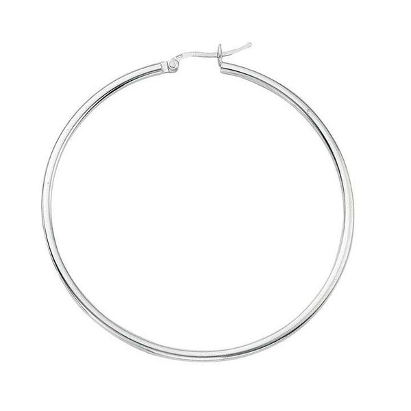 50mm Resin Filled Hoop Earrings 925 Sterling Silver - Trustmark Jewelers - Earrings