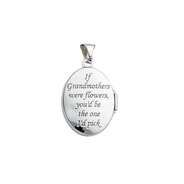 If Grandmothers were Flowers 925 Sterling Silver Memories Locket - Trustmark Jewelers - Pendants and Necklaces