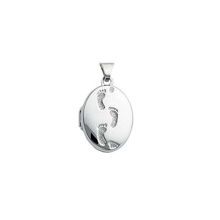 Foot Print Locket 925 Sterling Silver - Trustmark Jewelers - Pendants and Necklaces