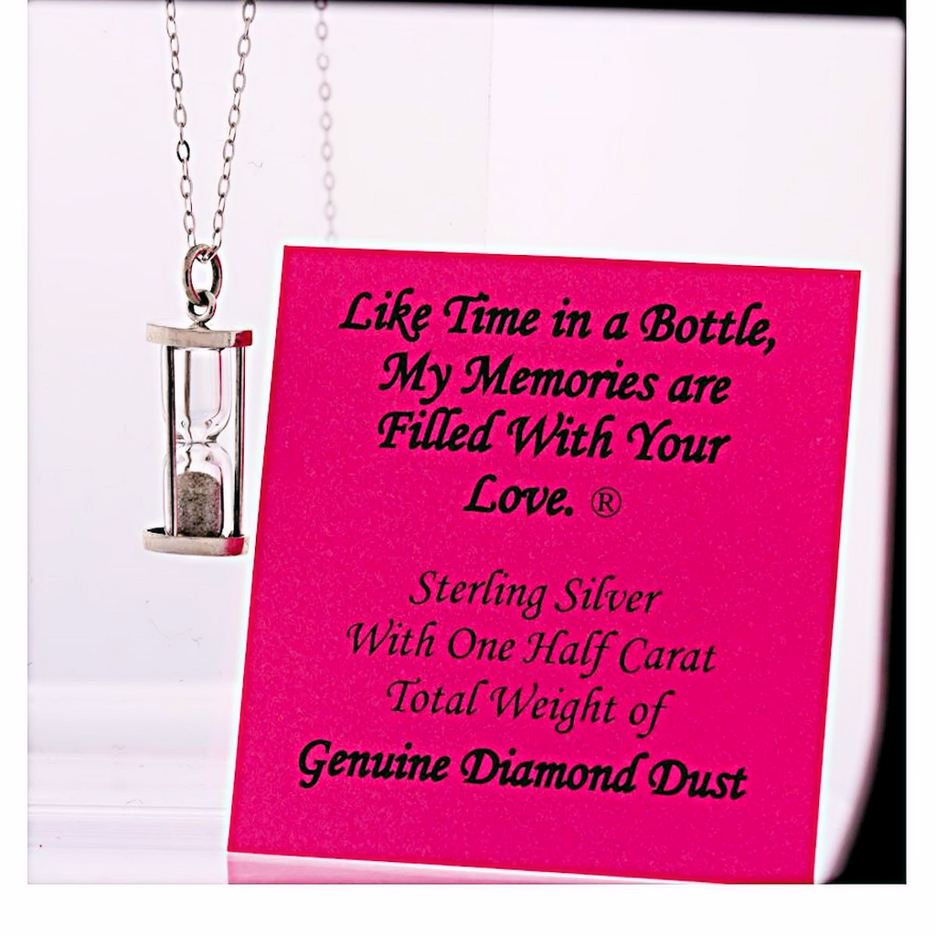 Diana: 0.5ct Diamond Dust Hourglass Necklace with 18” Cable Chain 925 Silver - Trustmark Jewelers - Pendants and Necklaces - 3