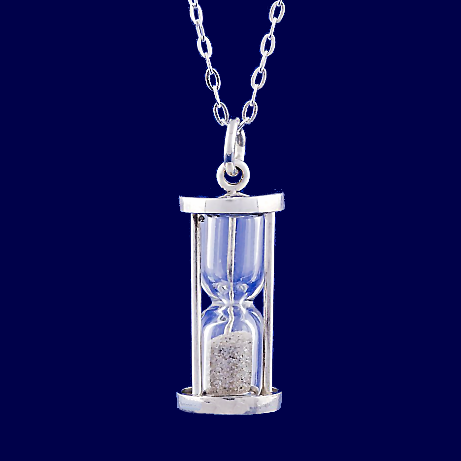 Diana: 0.5ct Diamond Dust Hourglass Necklace with 18” Cable Chain 925 Silver - Trustmark Jewelers - Pendants and Necklaces - 2