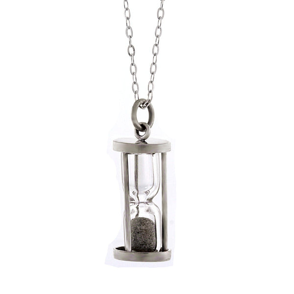 Diana: 0.5ct Diamond Dust Hourglass Necklace with 18” Cable Chain 925 Silver - Trustmark Jewelers - Pendants and Necklaces - 1