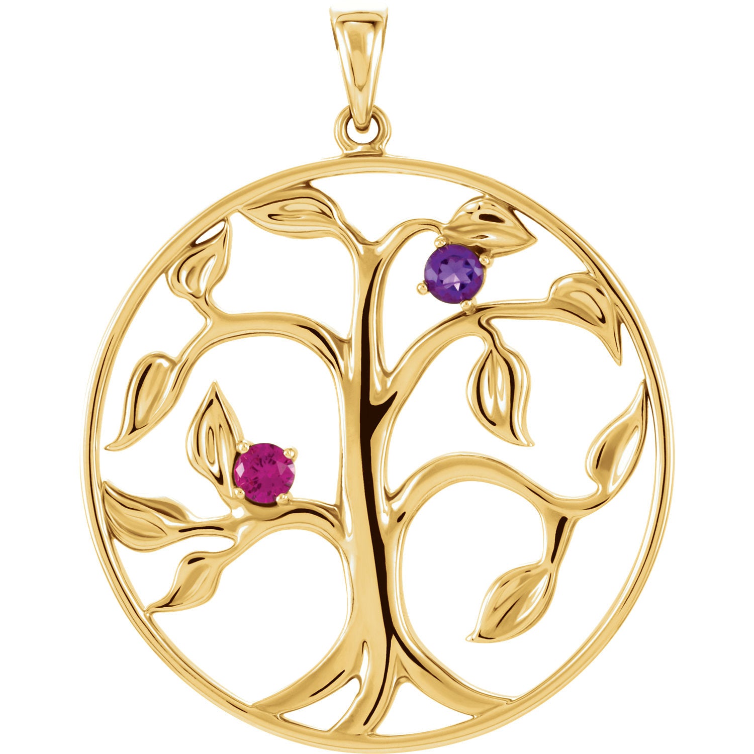 Customized Family Tree of Life Pendant in Gold, Silver, or