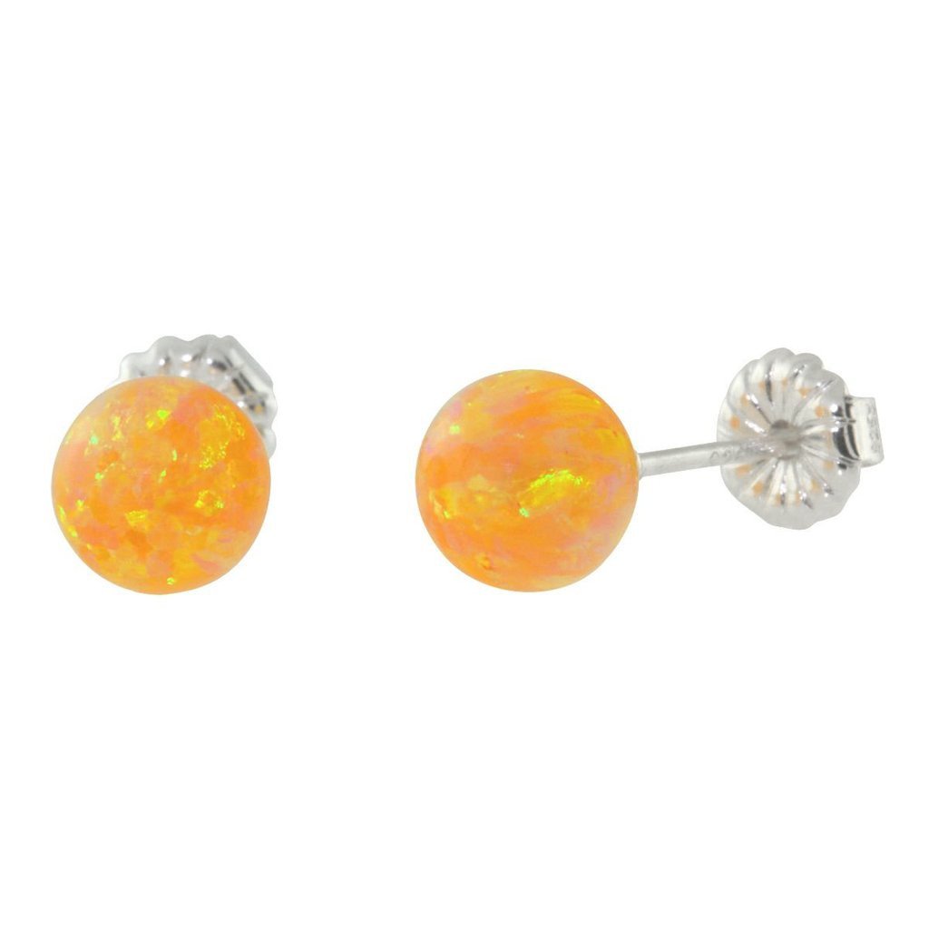 Cira: 4mm Citrine Yellow Opal Ball Stud Earrings 925 Silver - TrustmarkJewelers.com