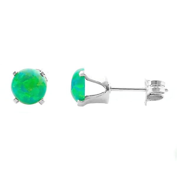 Kelly: 1.3ct 6mm Kiwi Opal Crown Set Stud Earrings 925 Silver - TrustmarkJewelers.com