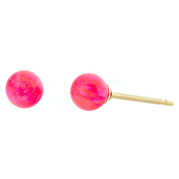 Pim: Mimosa Pink Created Australian Opal Ball Stud Earrings 14-20 Gold Filled - TrustmarkJewelers.com