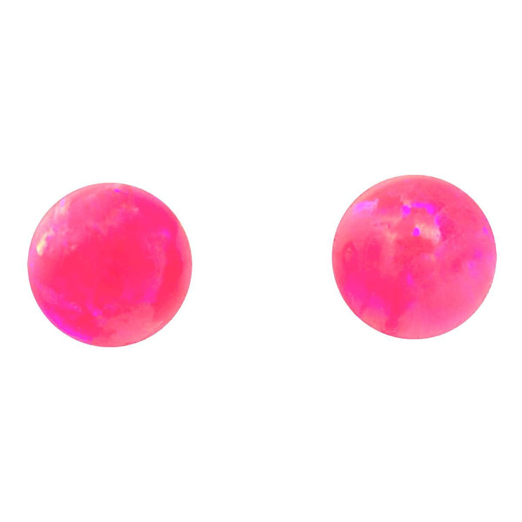 Pim: 4mm Mimosa Pink Opal Ball Stud Earrings 14K Yellow Gold - TrustmarkJewelers.com