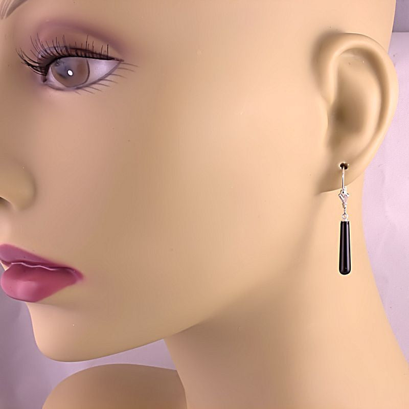 18mm Black Onyx Teardrop Leverback Earrings 925 Silver - Trustmark Jewelers - Earrings - 3