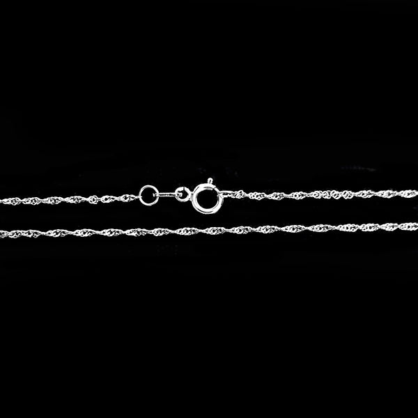 Trustmark 14K White Gold 1.0mm Singapore Rope Chain with Spring Ring