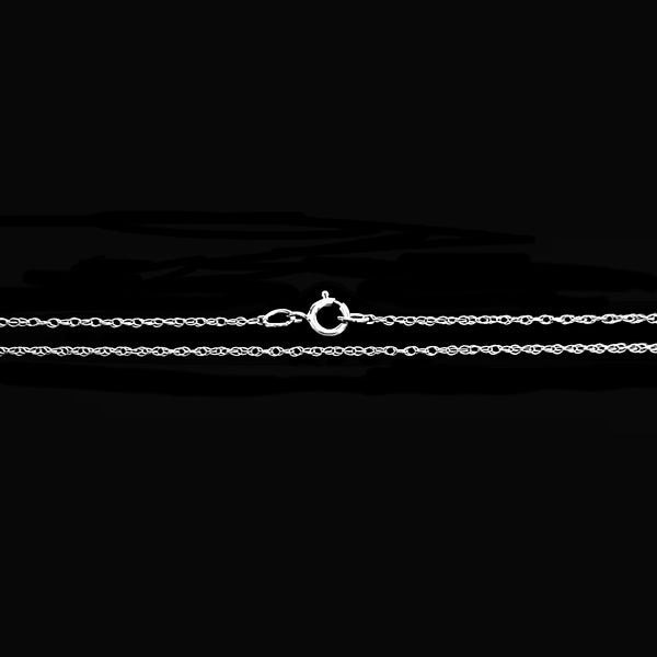 Trustmark 14K White Gold 0.5mm Cable Rope Chain with Spring Ring