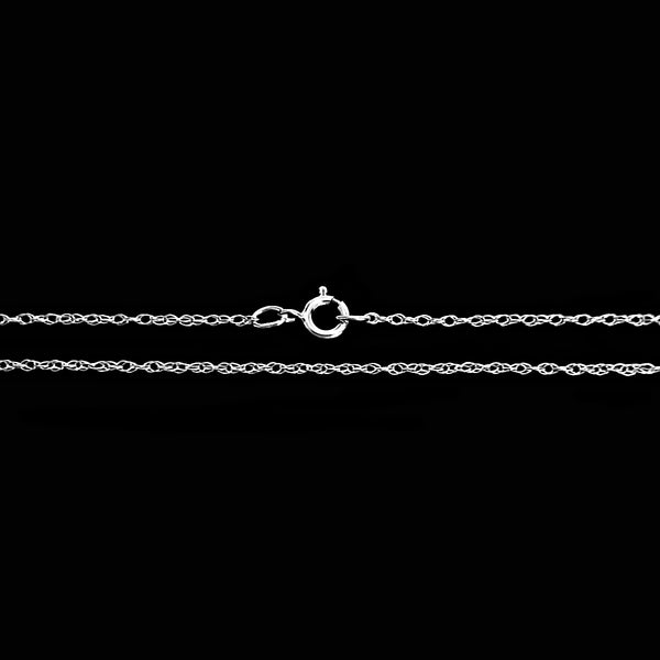 Trustmark 14K White Gold 0.6mm Cable Rope Chain with Spring Ring