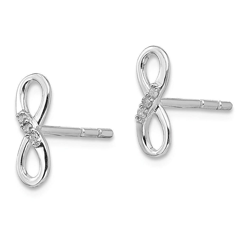 White Ice .03ct Diamond Infinity Earrings Sterling Silver