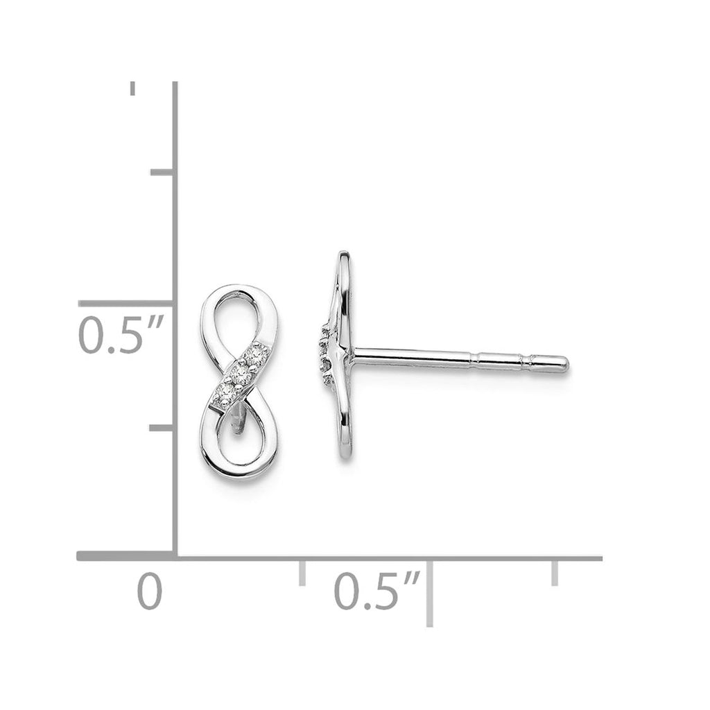 White Ice .03ct Diamond Infinity Earrings Sterling Silver