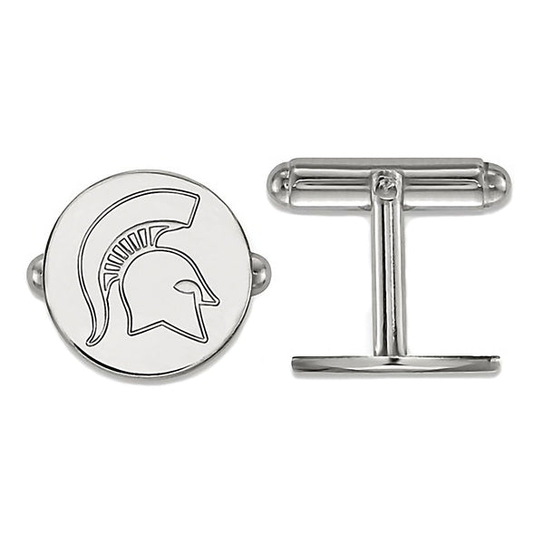 Michigan State University Spartans Sterling Silver Cufflinks Officially Licensed