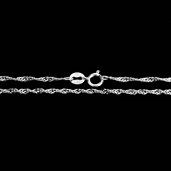 Trustmark 14K White Gold 1.5mm Singapore Rope Chain with Spring Ring