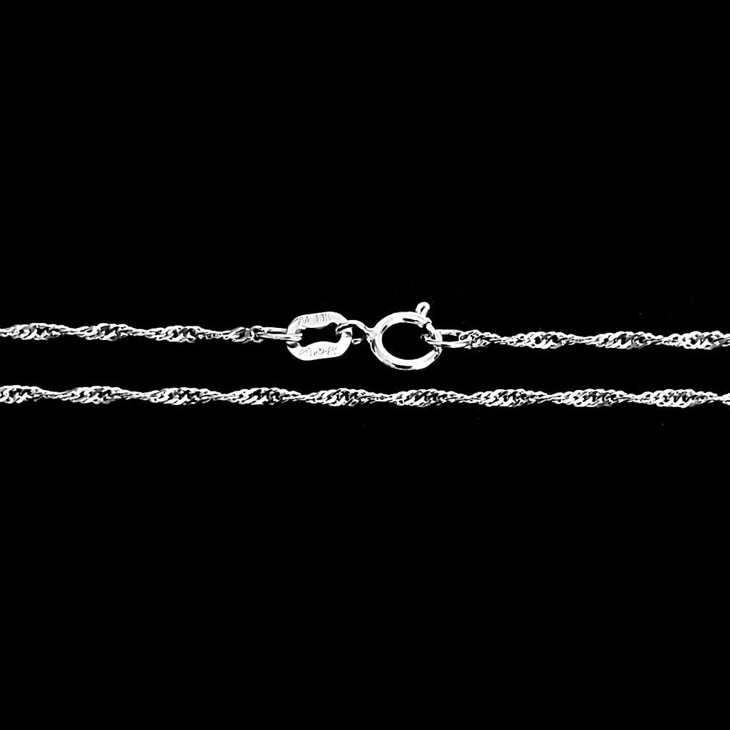 Trustmark 14K White Gold 1.2mm Singapore Rope Chain with Spring Ring