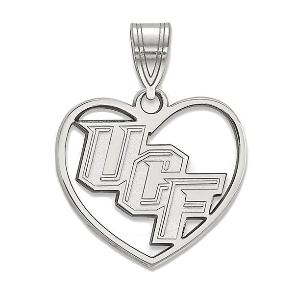 University of Central Florida Sterling Silver Heart Pendant Officially Licensed