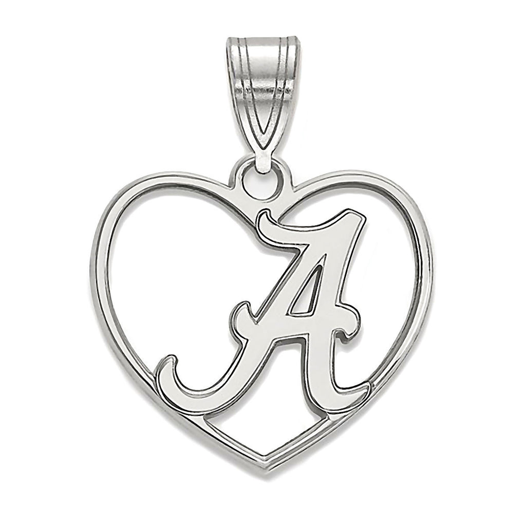 University of Alabama 925 Sterling Silver Heart Pendant Officially Licensed