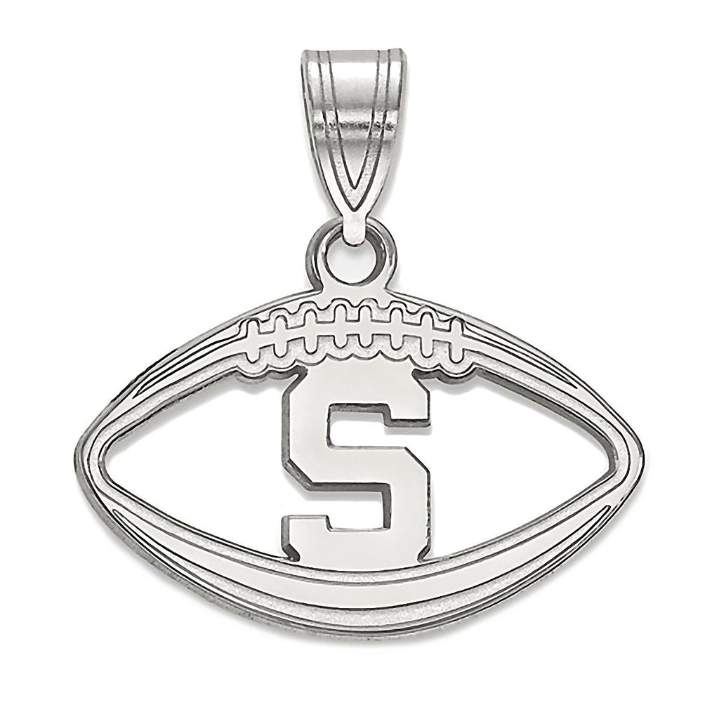 Michigan State University Sterling Silver Football Pendant Officially Licensed