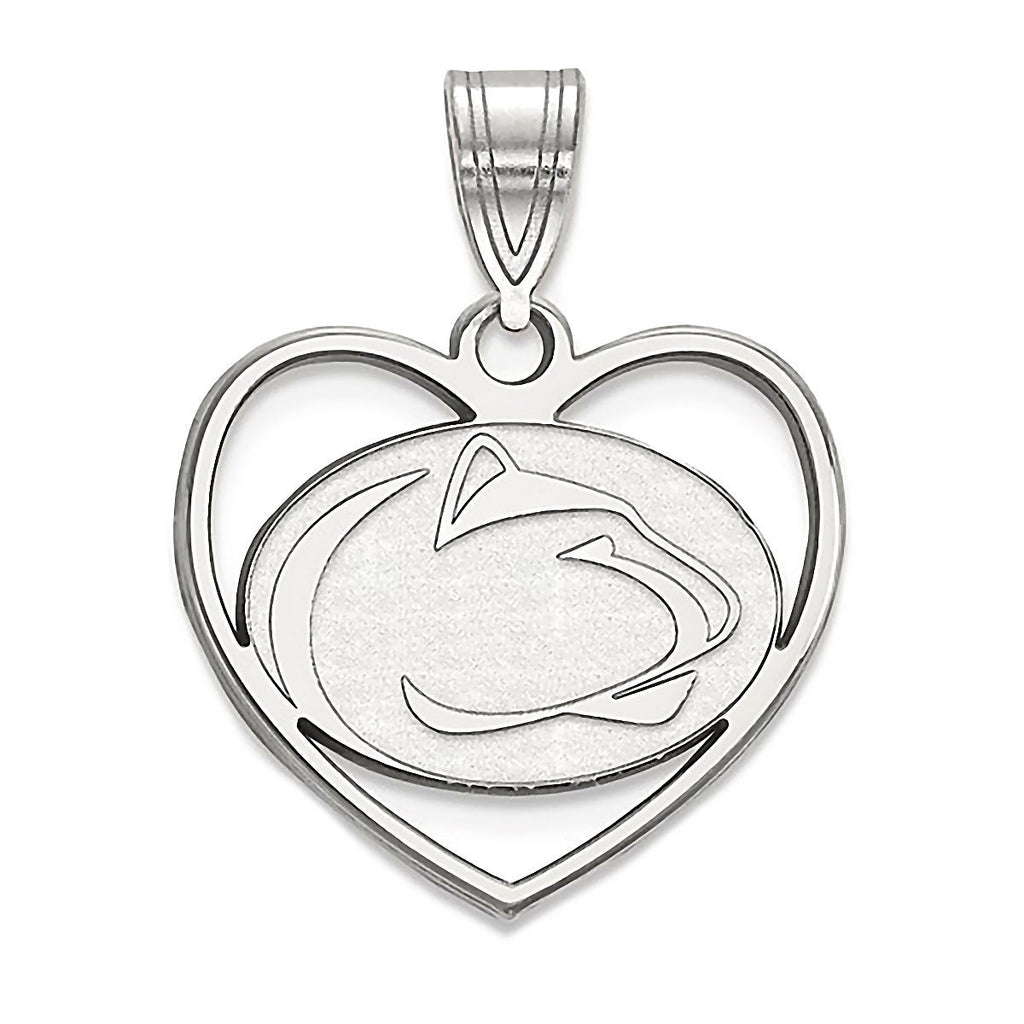 Pennsylvania State University 925 Silver Heart Pendant Officially Licensed