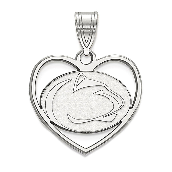 Pennsylvania State University 925 Silver Heart Pendant Officially Licensed