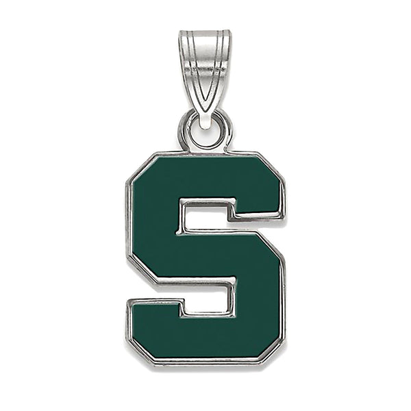 Michigan State University 925 Sterling Silver Enamel Pendant Officially Licensed