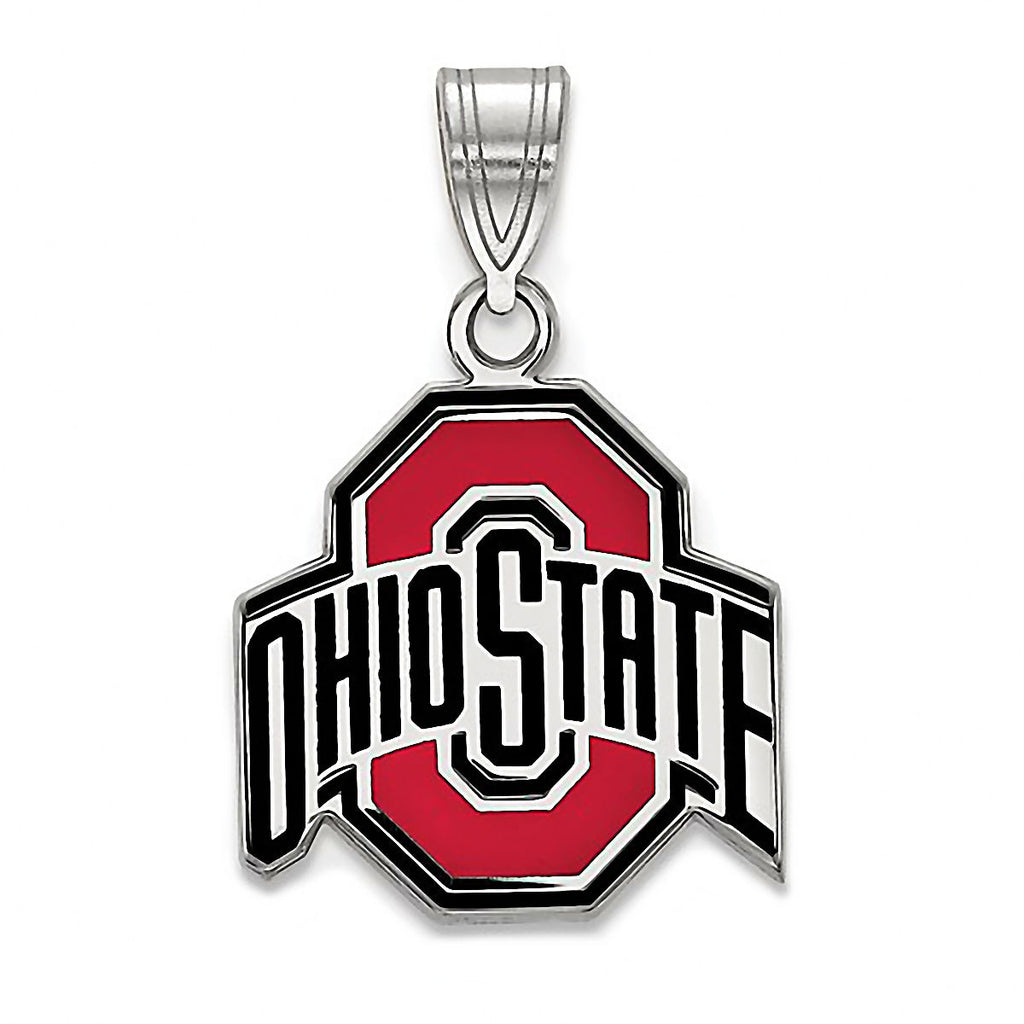 Ohio State University 925 Sterling Silver Enamel Pendant Officially Licensed