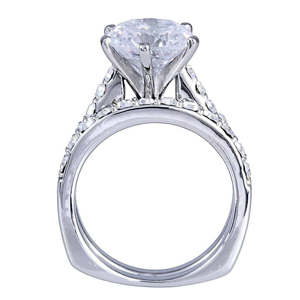 Corinna: 4.72ct Russian Ice Diamond CZ 2 pc 316 Steel Wedding Ring Set - Trustmark Jewelers - Wedding Ring Sets - 2