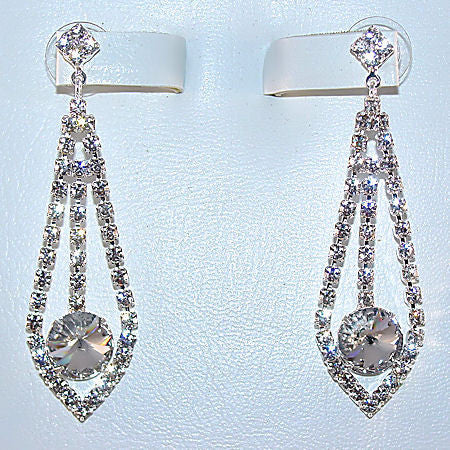 Teardrop Pendulum Swarovski Crystal Rhinestone Earrings - Trustmark Jewelers - Earrings - 2