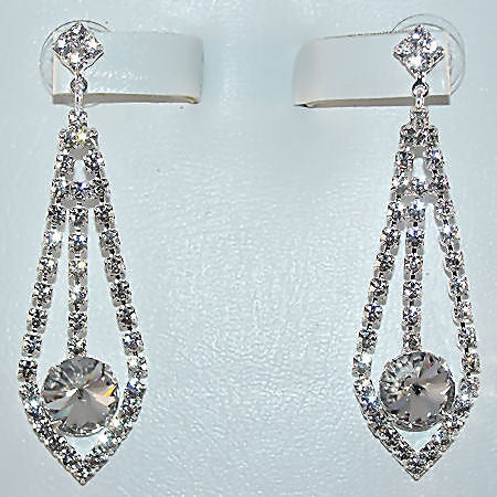 Teardrop Pendulum Swarovski Crystal Rhinestone Earrings - Trustmark Jewelers - Earrings - 3