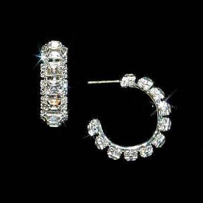 Holly: Princess Cut Swarovski Crystal Hoop Post Earrings - Trustmark Jewelers - Earrings - 1