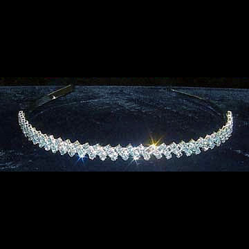 ZigZag: 3 Row Diagonal Lines Swarovski Crystal Rhinestone Headband - Trustmark Jewelers - Headbands - 5