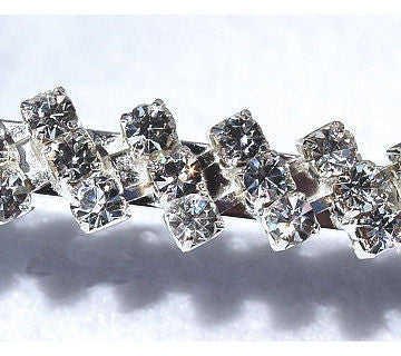 ZigZag: 3 Row Diagonal Lines Swarovski Crystal Rhinestone Headband - Trustmark Jewelers - Headbands - 3