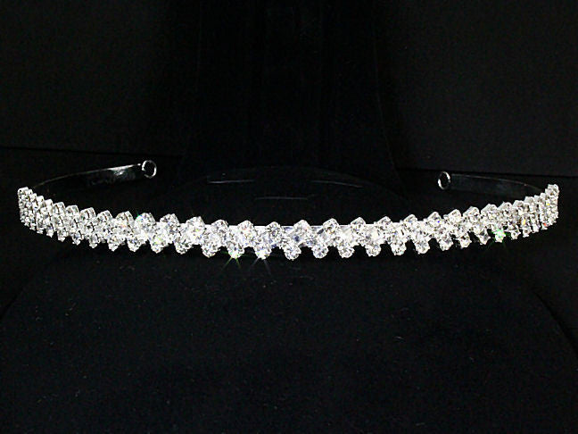 ZigZag: 3 Row Diagonal Lines Swarovski Crystal Rhinestone Headband - Trustmark Jewelers - Headbands - 1
