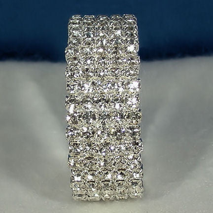 Elektra: 5 Row Swarovski Crystal Rhinestone Flex Cuff Bracelet - Trustmark Jewelers - Bracelets - 4