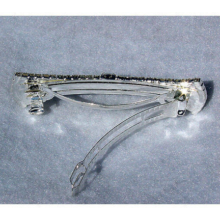 Flared 70mm Bow Tie Swarovski Crystal Rhinestone Hair Clip Barrette - Trustmark Jewelers - Barrettes - 4