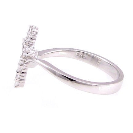 Jana's Choice: 0.18ct Ice on Fire CZ Cross Symbol Bypass Ring - Trustmark Jewelers - Fashion Rings - 3