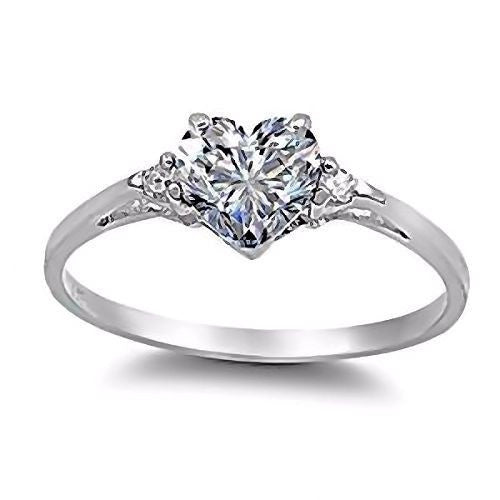 Cassie: 0.81ct Heart Cut Ice on Fire CZ Promise Friendship Ring - Trustmark Jewelers - Promise Rings - 1