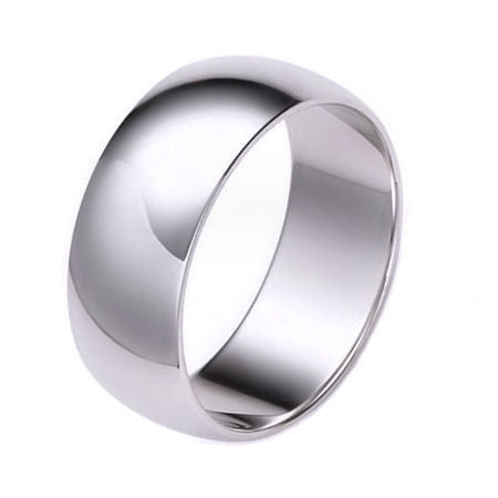 Frasier: 8mm wide Classic 925 Sterling Silver Domed Wedding Band Ring