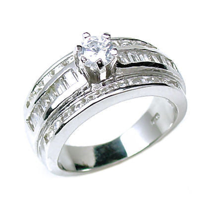 Stefanie: 2.96ct Stacked Band Russian Ice CZ Wedding Ring Set - Trustmark Jewelers - Wedding Ring Sets - 2
